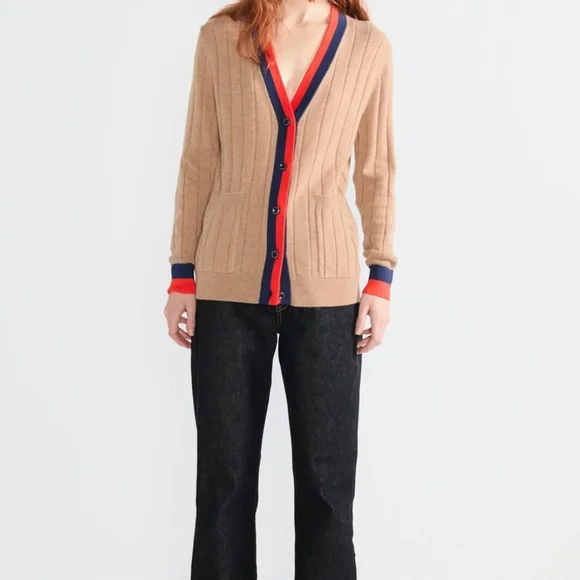 The Sinclair Cashmere Ribbed Cardigan - Picture 4 of 7